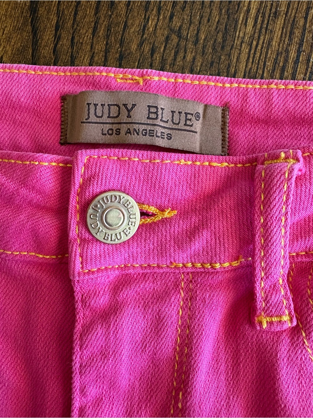 Judy Blue Hot Pink High Waist Shorts Medium Denim Garment Dyed Magenta Summer - Picture 5 of 14